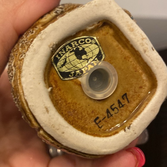 Vintage Rare INARCO Japan Numbered Textured Owl Brown Salt Pepper Shaker Set - Picture 8 of 11